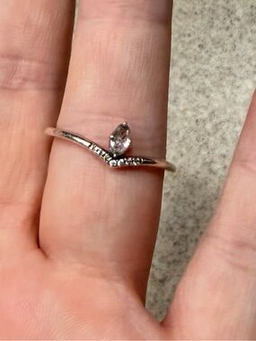 Pandora Silver Marquise Crystal V-Accent Ring